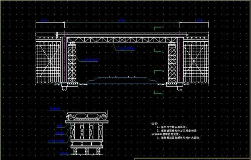 跨铁路门式膺架施工连续箱梁cad设计方案效果图